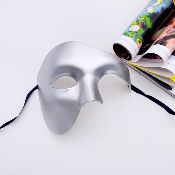 Halloween Halvmask Maskeradmask Fantom Operan Mask Kostym för Män och Kvinnor (3 st)