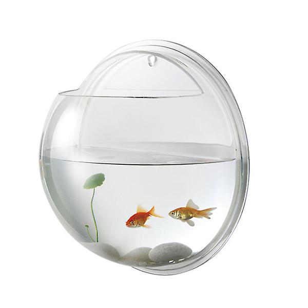 Gjennomsiktig Kreativ Veggmontert Akryl Fiskebolle Hengende Aquarium Fish Tank Home Decor