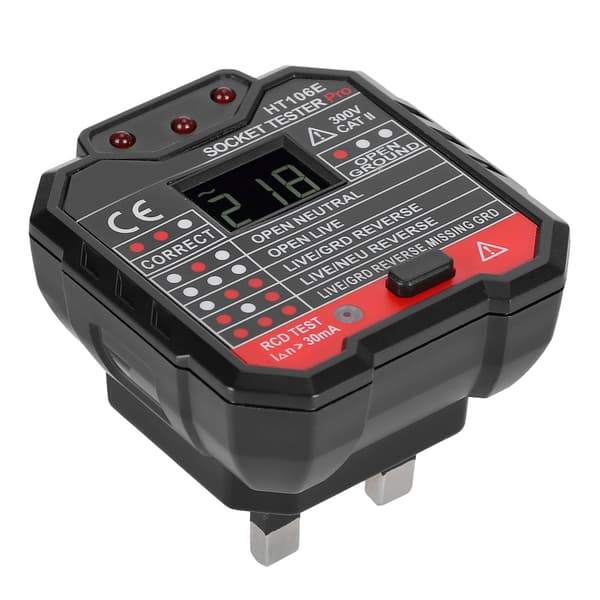 Socket Tester Digital Display Office Leakage Test Portable Power Plug Detector