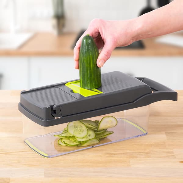 Vegetable Chopper, Multifunctional Mandoline Vegetable Slicer with Adjustable Julienne Container Kitchen Utensils for Fruit