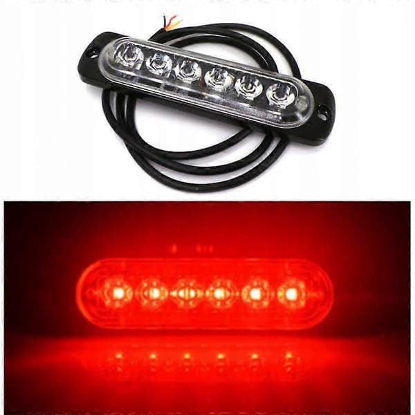Tåkelys 6 LED 12v-18v, Rød [DB]