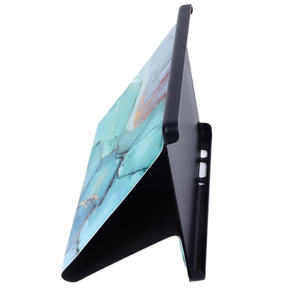 Tablet Cover for Tab A7 T220 T225 Green Marble Pattern Multiple Angles Protection PU Leather Tablet Cover