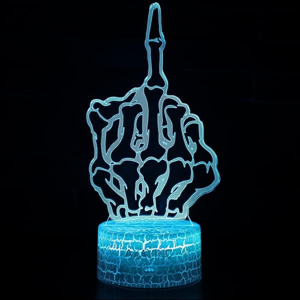 3D Nattlampe LED-illusjon skrivebordslampe med 7 farger