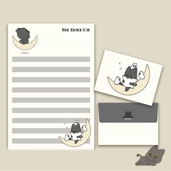 1 Set Cat Stationery Writing Paper and Envelope Set Stationery