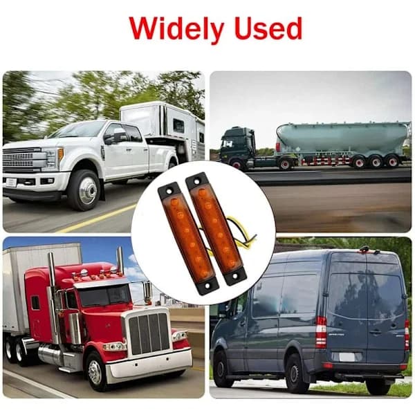 Truck Tail Light Replacement with Yellow LED Marker Light, Waterproof DC 12V LED Tail Lights Ensure High Brightness and Easy Installation for...