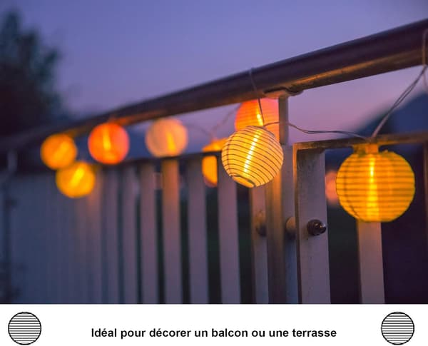 Outdoor String Lights with Lanterns - 20 LED Lanterns & 7m I With Plug I Bedroom String Lights Indoor String Lights