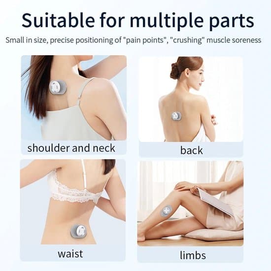 Electric Pulse Massager for Neck and Shoulders, EMS Muscle Stimulator, Wireless Muscle Stimulator with Remote Control, Includes 2 Electrodes, Portable