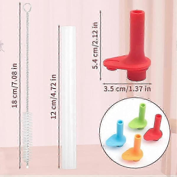 Flexible Straws with Sealing Lids, Universal Fit for Portable Hydration Lids, Eco-Friendly Leak-Proof Spout Inserts