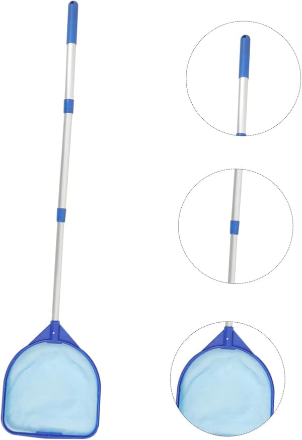Pool Net 3-piece Extendable Leaf Skimmer Fishing Net No Tool