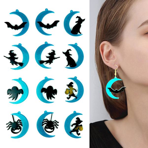 Ørering Form Vedhæng Ornament Hexe Måne Bat Spejl Silikon Form