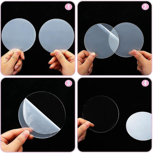 30 stykker gennemsigtig akrylcirkel kompatibel med kunst og gør-det-selv (10,16 cm)