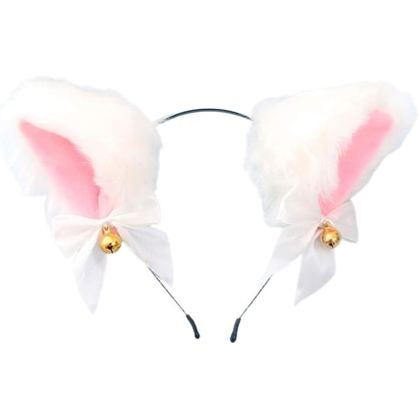 plush cat ears anime design with jingle bells