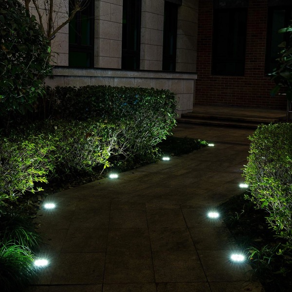 8Pack Solar Ground Lights, 8 LED Powered Ground Lights Trädgårdsvattentäta utomhuslandskapsljus för Pathway, Patio, De