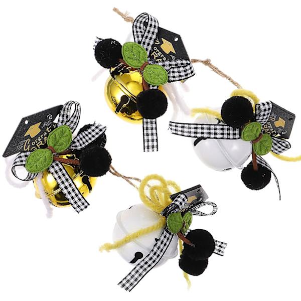 4 stk. Hengepynt for Graduationssesongen - Runde Jernklokker i Assorterte Farger, 5 cm