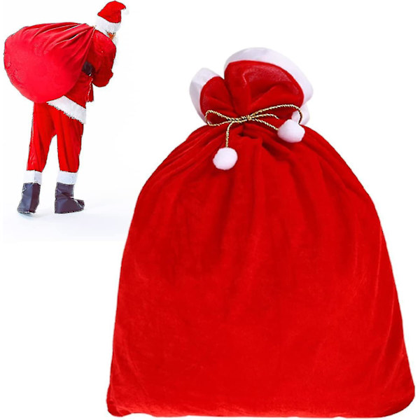 Julegaveposer i Santa-stil, Jumbo Ekstra Stor 50 x 70 cm, Gaveinnpakningsposer, Oppbevaringsposer til Julegaver, Lekeposer, Store Gaver, Oppbevaringsposer, Julegave