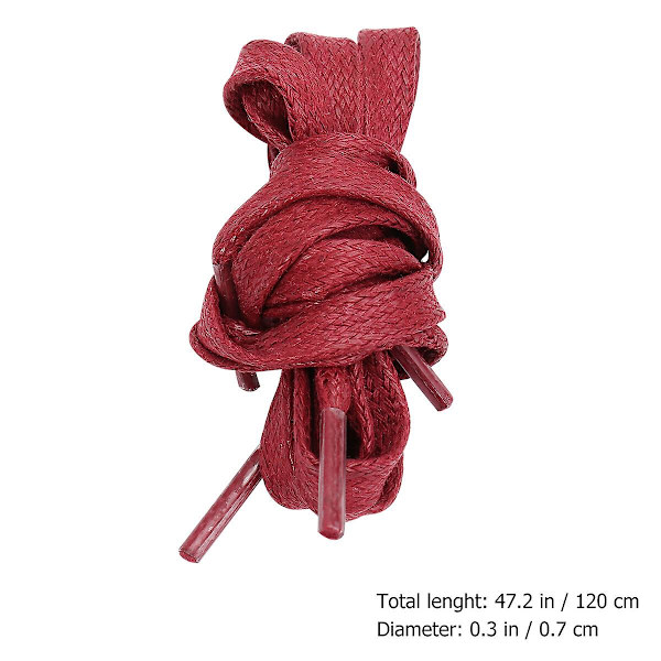 1 Par Voksbehandlede Bomulds Snørebånd Sneakers Snørebånd Casual Sko Bind Flade Snørebånd Mørkerød 120x0.7cm Dark Red 120x0.7cm
