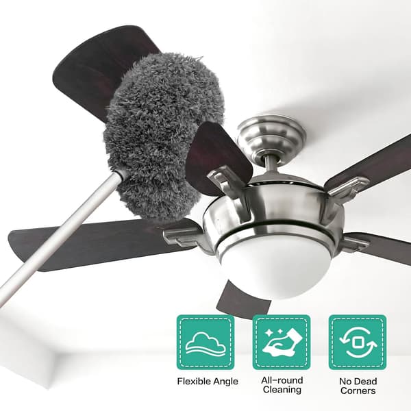Ceiling Fan Cleaner Duster Reusable Microfiber Ceiling Fan Blade Cleaner Detachable Duster with Extension Pole Adjustable from 33 to 140 cm