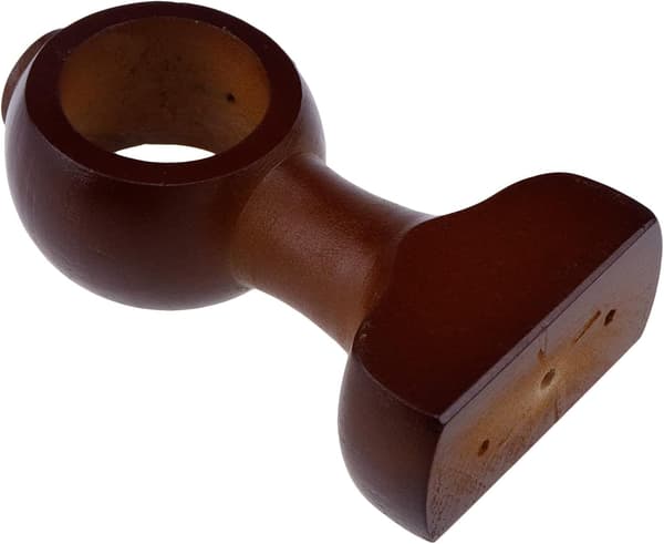 Sett med 2 gardinstangsfester i tre for 3,6 cm stenger, brun
