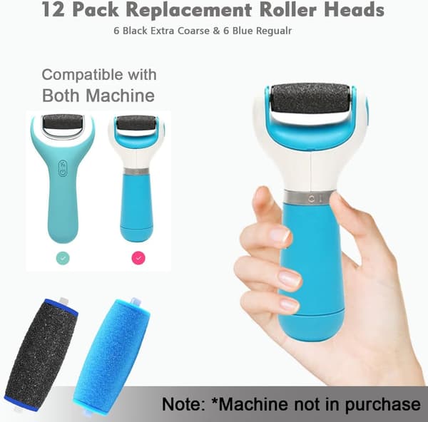 12-pack extra utbytesrullar för Amope Medi, kompatibla med Foot File 6 & 6