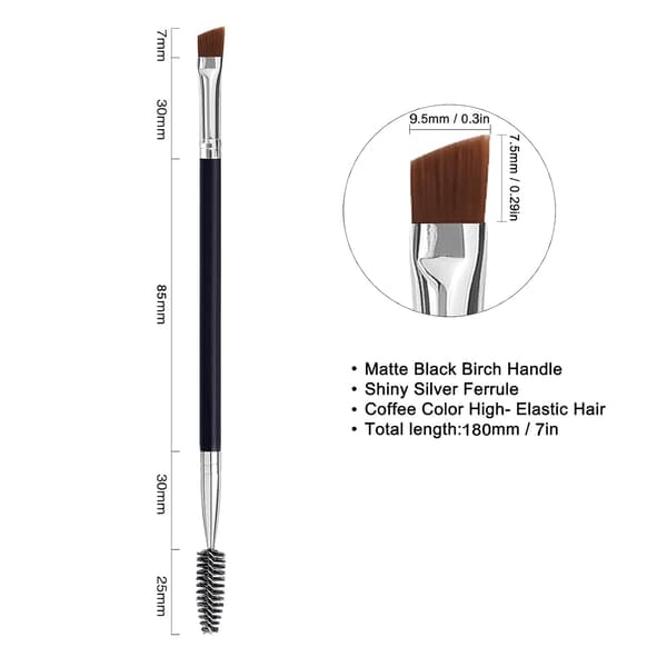 5 st Duo Eyebrow Brush, Angled Eyebrow Brush and Spoolie Brush, Eyelash Comb Eyebrow Brush Tool