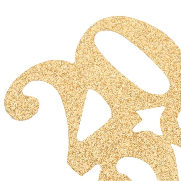24 stk Glitter 2023 Utskjæringer Etiketter Dekorasjoner Bord Senterstykker 2023 Grad Utskjæringer Gull 12X8.5CM