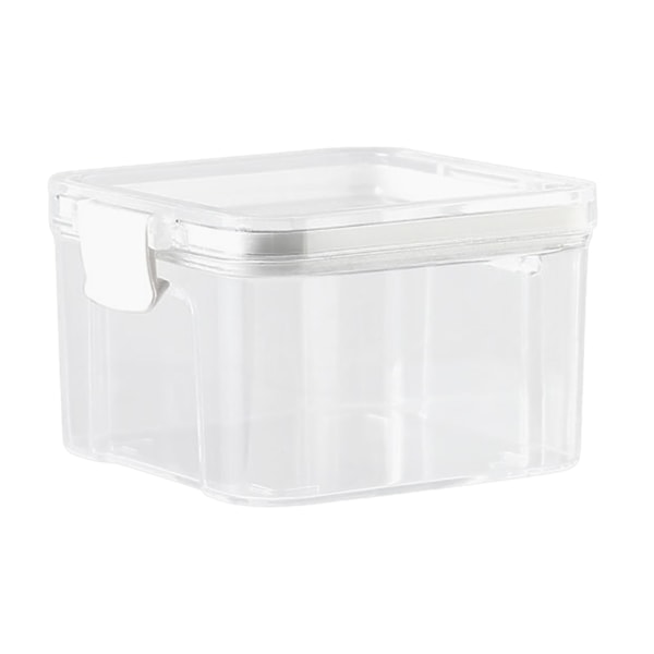 Plastikbeholder til opbevaring af mad, mini firkantet, transparent, med lufttæt låg