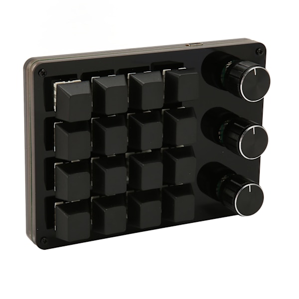 Programmable Keyboard with 16 Keys, 3 Knobs, Blue Switch, Mechanical, Hot-Swappable, Mini Keyboard for Gaming, Office, Media