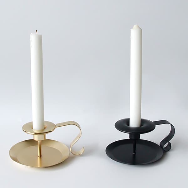 2 stk. guld vintage smedejern koniske lysestager