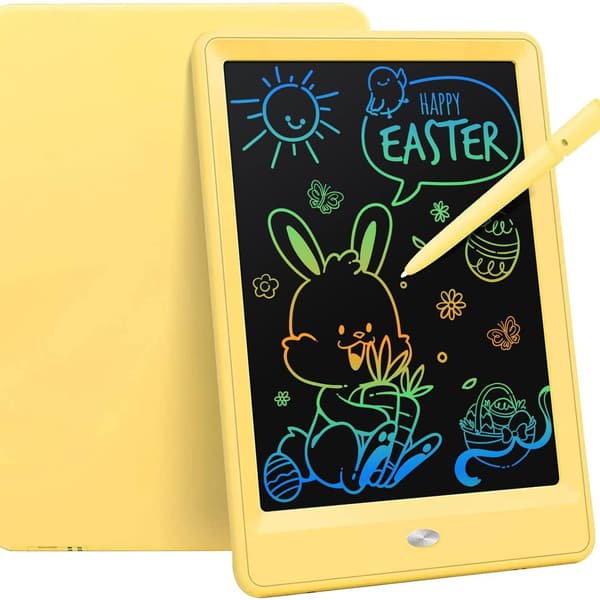 10 Inch Digital Ewriter, Electronic Graphic Drawing Tablet, Erasable Portable Doodle LCD Writing Pad, Yellow