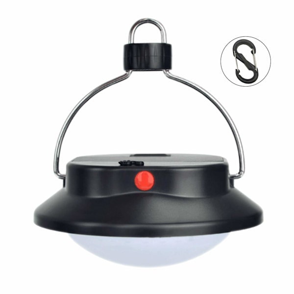 LED Tältlampa - 3 Ljusstyrkenivåer, Batteridriven, Vikbar Krok med Karbinhake, Perfekt för Utomhuscamping, Baldakin, Strömavbrott