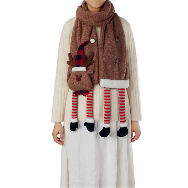 Elk Blød Kashmir-Tekstureret Halstørklæde Buffalo Plaid Langt Halstørklæde Unisex Sjal Til Julepynt Julegave