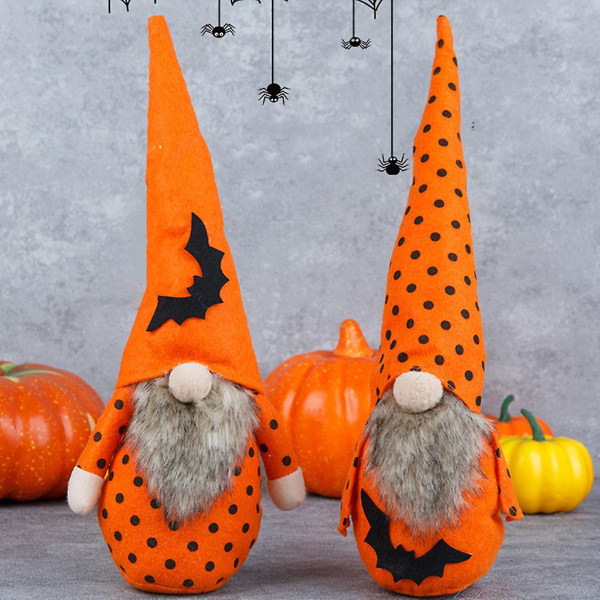Halloween Gnome käsintehty lepakko ruotsalainen Tomte skandinaavinen tonttu syksyinen kiitospäiväpöytä keskellä maalaistalon koristeena tyyppi A