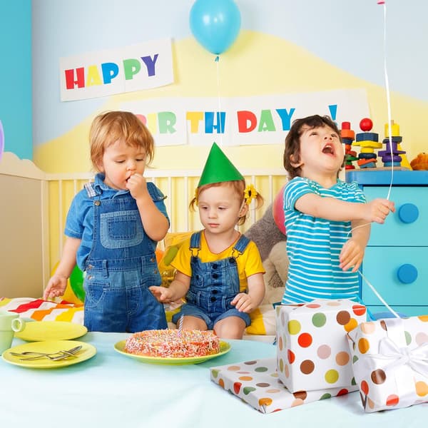 Presentinslagspapper Set 43×300cm, Presentpappersrulle för Födelsedagar, Bröllop och Jul - Färgglada Prickar