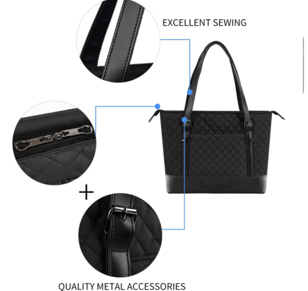 Laptopveske for damer 15,6 tommer, dataveske, Tory course