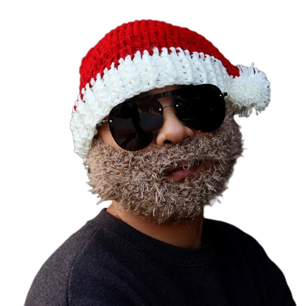 Hauska partanaamio Ornamentti Joulupukin hattu Unisex Mukava punainen aikuisten KidsHat pehmo parta aikuisille