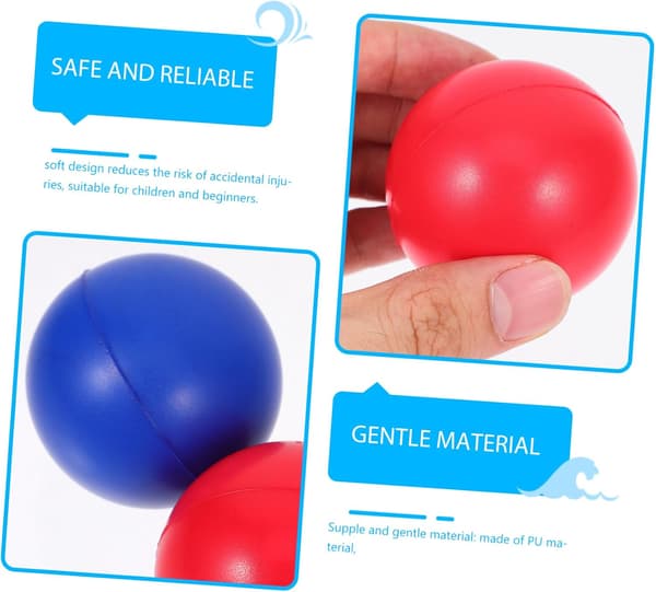 6 Pieces PU Replacement Balls for Outdoor Play, Training, Beach Balls, Paddle