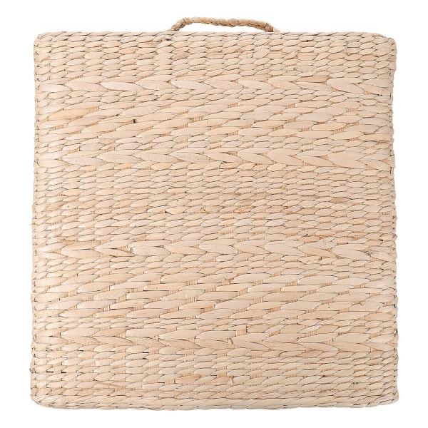 Firkantet puff ottomansk sugerør Meditasjonspute Yoga Meditasjonspute Rund Tatamimatte Tykk stråvevd matteBeige40X40X6CM Beige 40X40X6CM