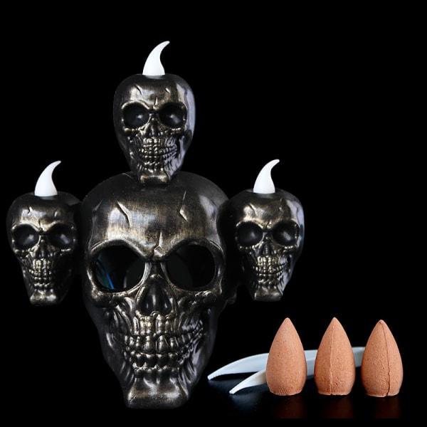 Halloween Skjelett stearinlys Skrekk Skull stearinlys Vintage gotiske stearinlys for voksne Bad Hjem Barbord Innendørs