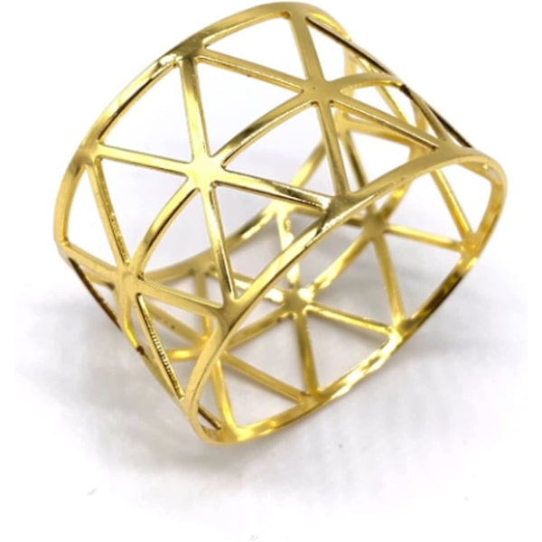 8 stk. Hule Servietringe, Metal Servietring, Metal Legering, Anvendelig til Jul, Bryllup, Banket, Middag, Borddekoration, Fest (guld)
