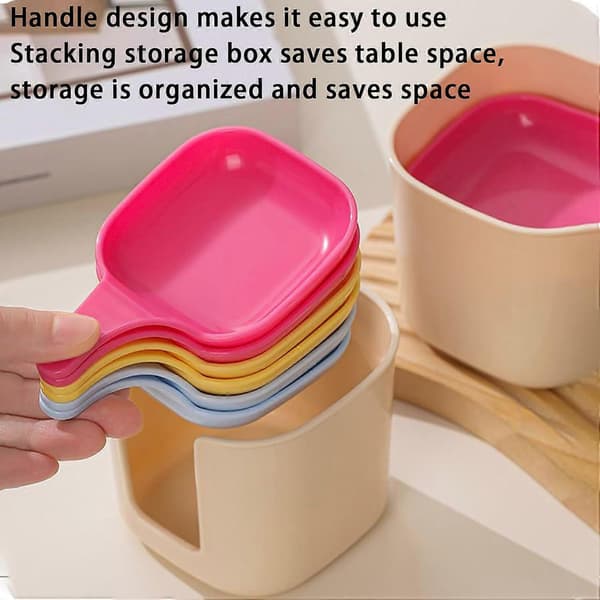 Dip Bowls with Handles, Reusable Stackable Sauce Containers, Dishwasher Safe Spice Set, 6 Pcs
