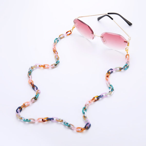 Brillerkjede Strap Holder Cord Akryl Solbriller Halskjede Holder Briller Retainer Lanyard for Kvinner Jenter Menn