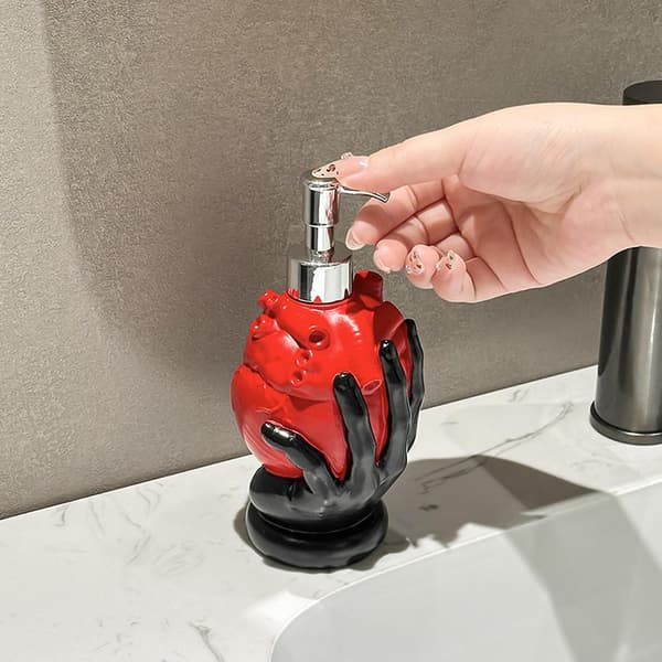 Sæbedispenser, hjerteformet hydraulisk form til håndvask, moderne flydende dispenser til køkken og badeværelse, genanvendelig tonerflaske.