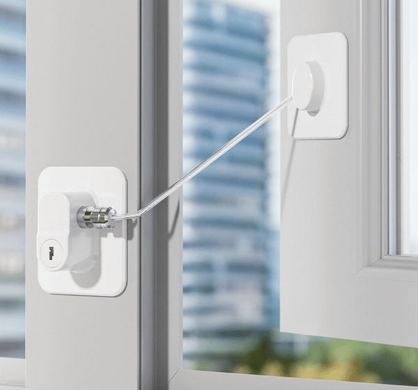 White 1 pc child safety window, PVC window opener without drilling