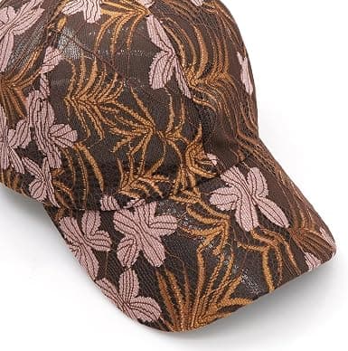 Dame Solhatt Klassisk Mesh Baseballcaps Blondebroderi Solbeskyttelse Brun Brown