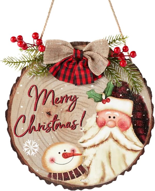 Hyvää joulua tervetulokyltti etuovelle, puinen ulkokäyttöön
