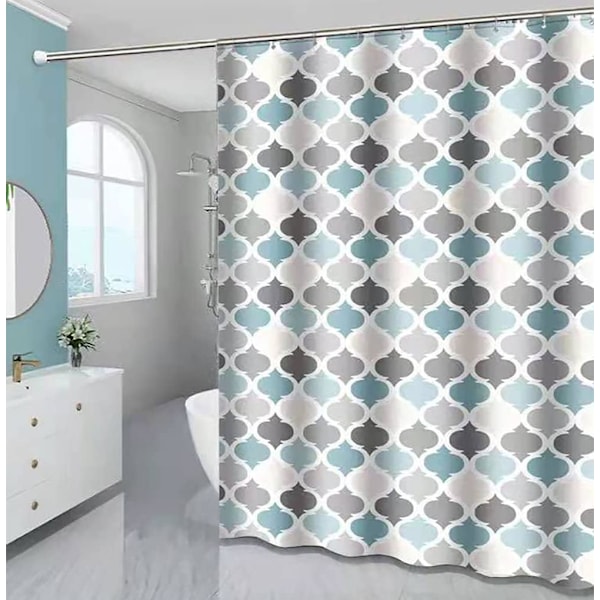 Homeen Shower Curtain, Vedenpitävä Kangas, Homeen Kestävä, Antibakteerinen, Pesu, 100% Polyesteri Renkailla (Monivärinen-1, 120 x 200 cm)