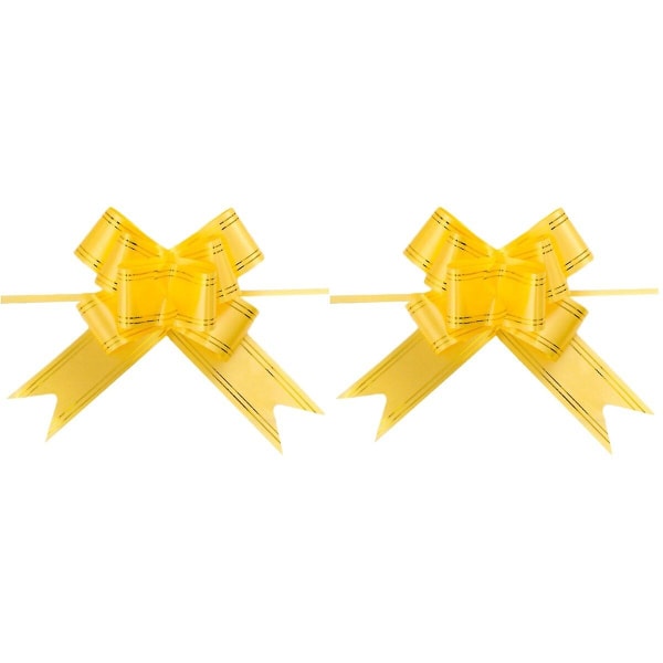 60 st Golden Side Design Pull Bows Present Knot Band String Roses För Bröllop Presentinslagning Bil Dec 40 pcs