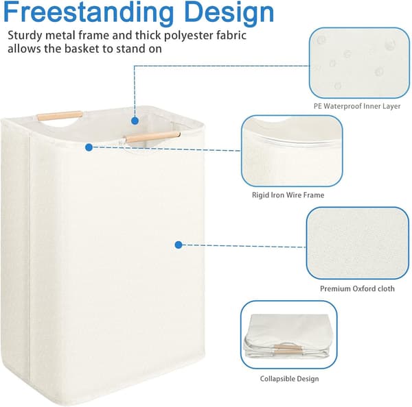 Laundry Basket Foldable Laundry Hamper Laundry Bag with Handles Laundry Baskets Storage Baskets Laundry Sorter for Bedroom Bathroom Nursery