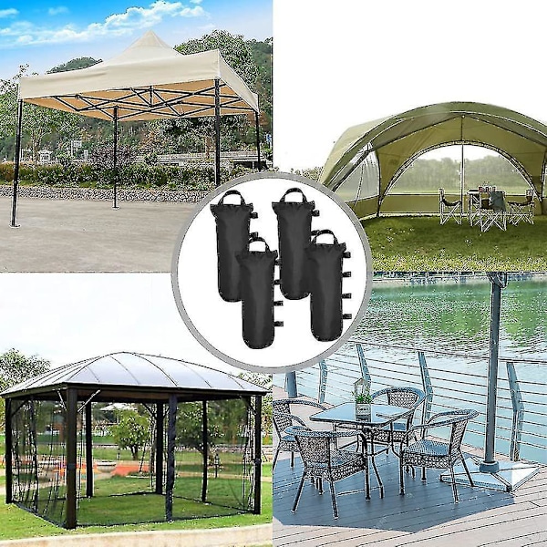 Sandsäckar Set om 4 Kraftiga, 600d Vikter för Paviljongben, PVC-beläggning Insida, Sandsäckar för Alla Pop Up Tält Baldakin Uteplats (enkelrör)-Bra
