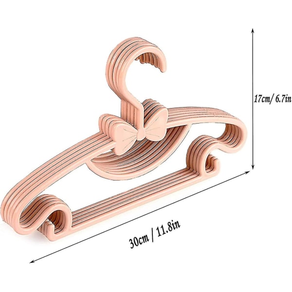 10 stycken barnklädhängare för hemmet, halkfria klädtorkar (rosa+vit)